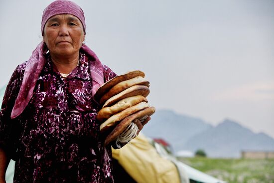 Лагерь киргизских беженцев