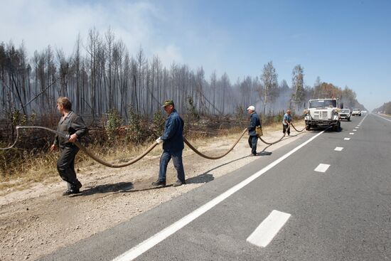 Из-за пожара в лесах Марий Эл перекрыта федеральная трасса