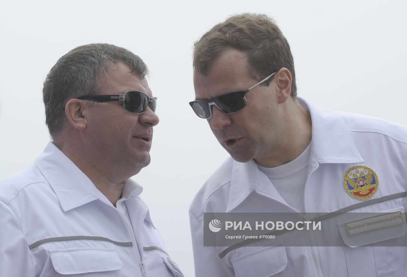 Д.Медведев на крейсере "Петр Великий"