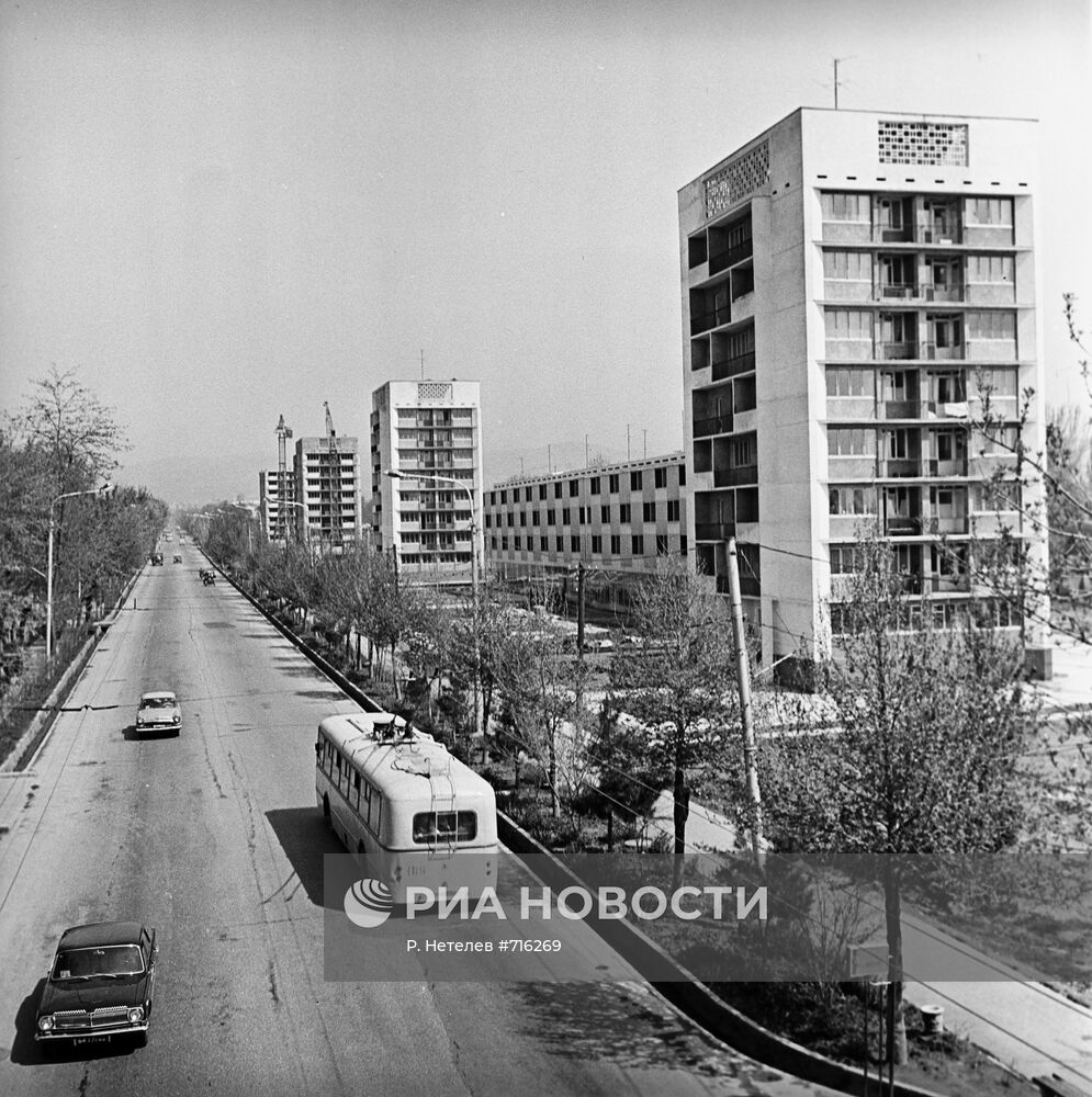 Вид на один из районов города Душанбе