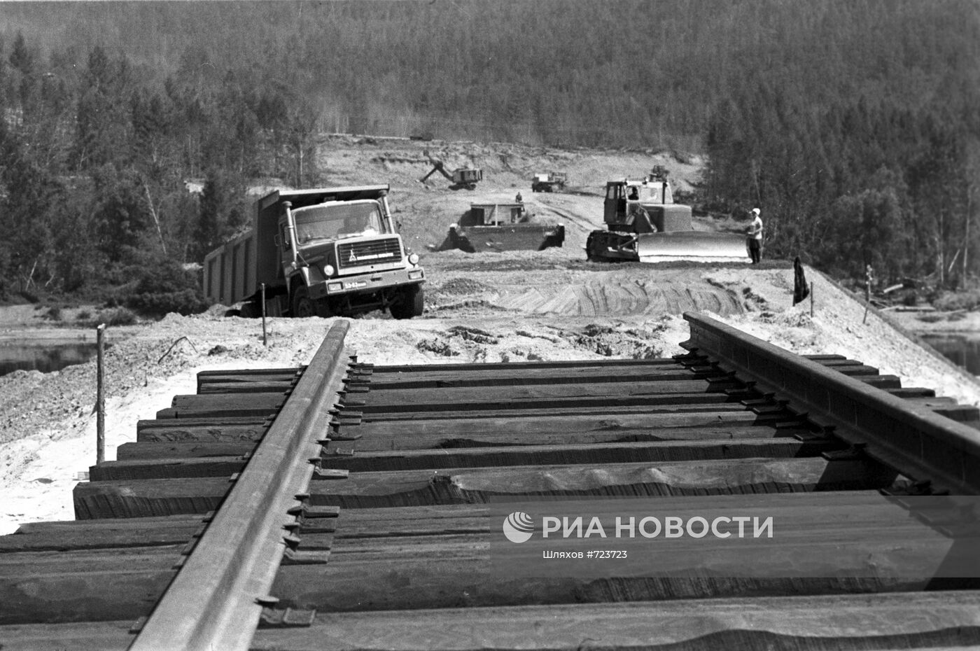 Один из учатков строительства БАМа
