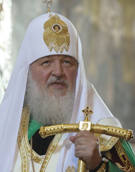 Патриарх Кирилл в Софийском соборе