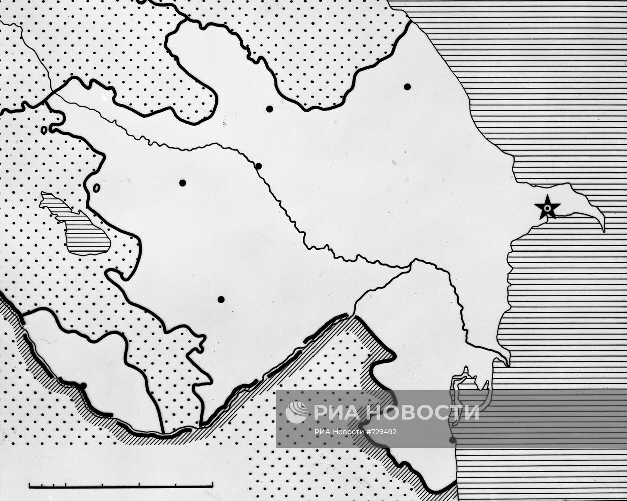 Контурная карта Азербайджанской ССР