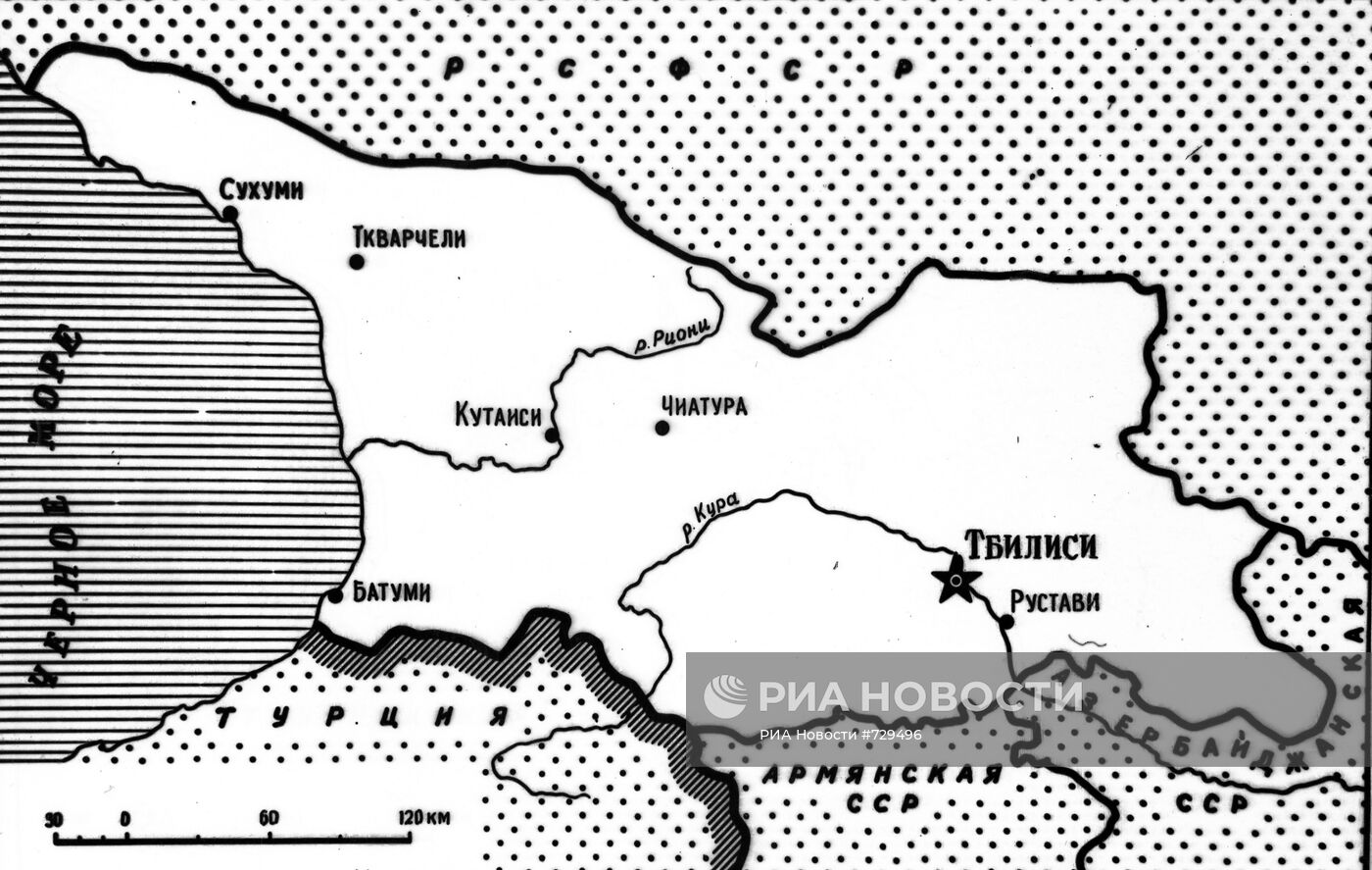 Карта Грузинской ССР