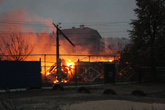 Пожар в селе Масловка