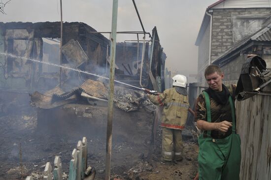 Последствия пожара в селе Масловка