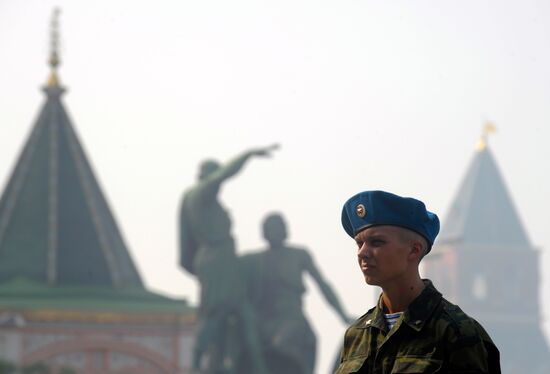 Празднование Дня ВДВ в Москве