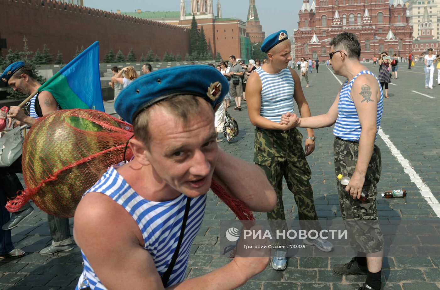 Празднование Дня ВДВ в Москве