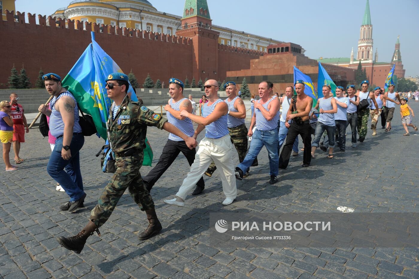 Празднование Дня ВДВ в Москве