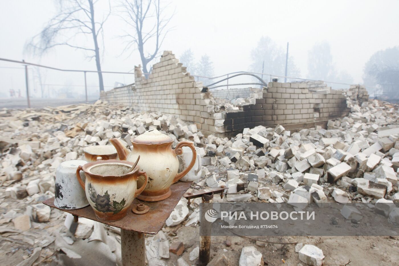 Сгоревший дом в поселке Борковка Нижегородской области
