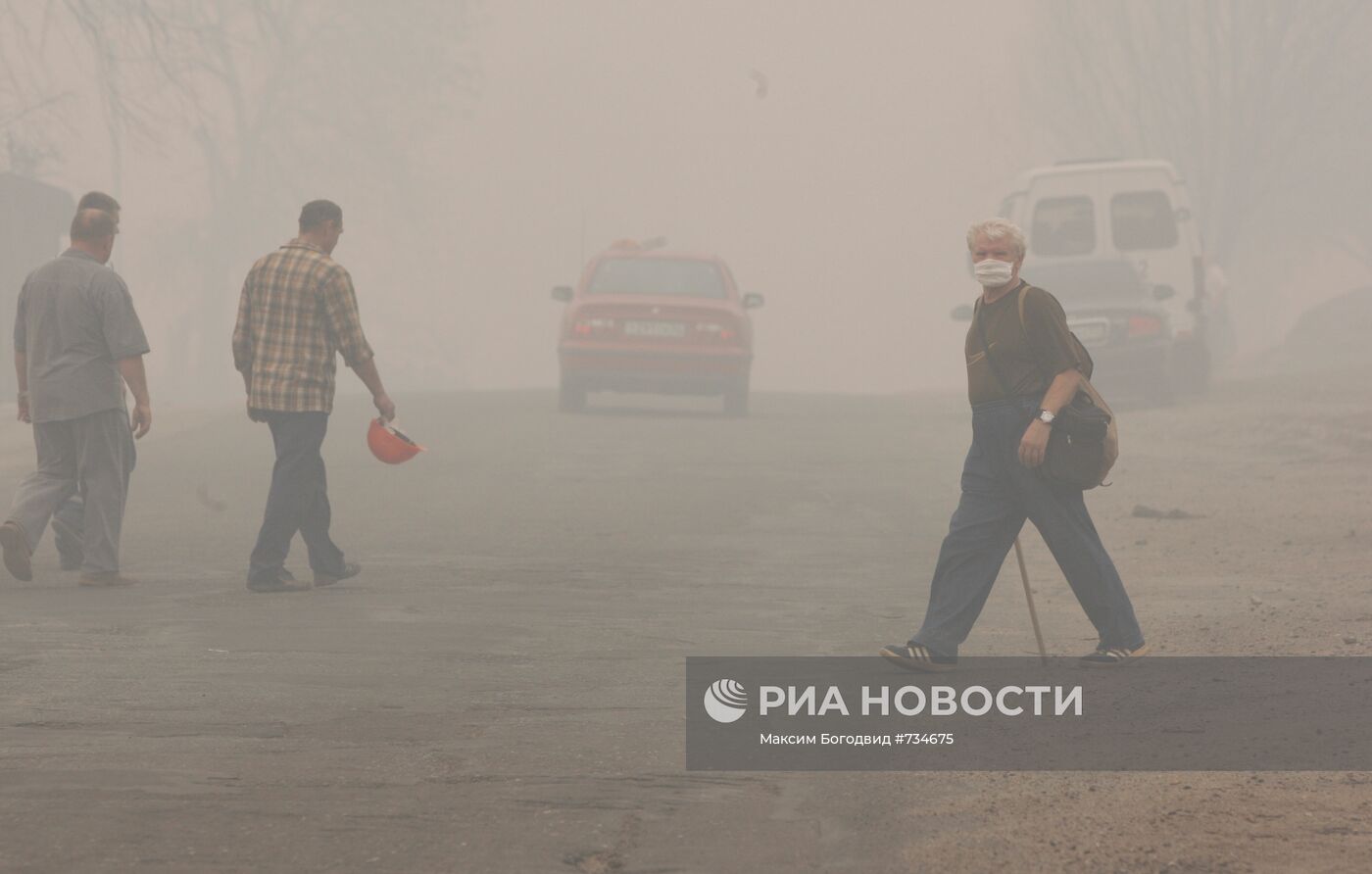 Поселок Борковка окутан дымом и смогом
