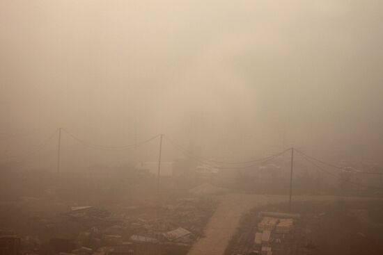 Дым над Московской областью