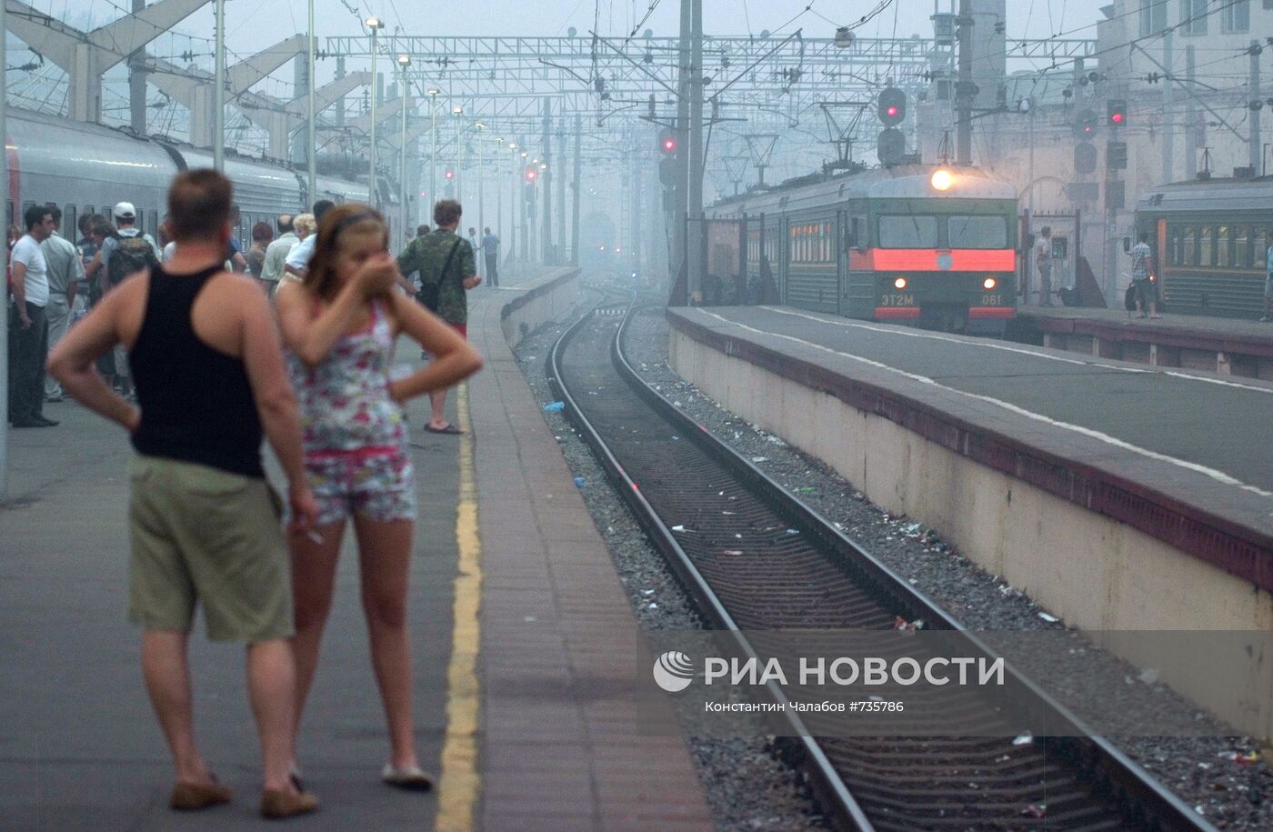 Дым от лесных пожаров в Москве