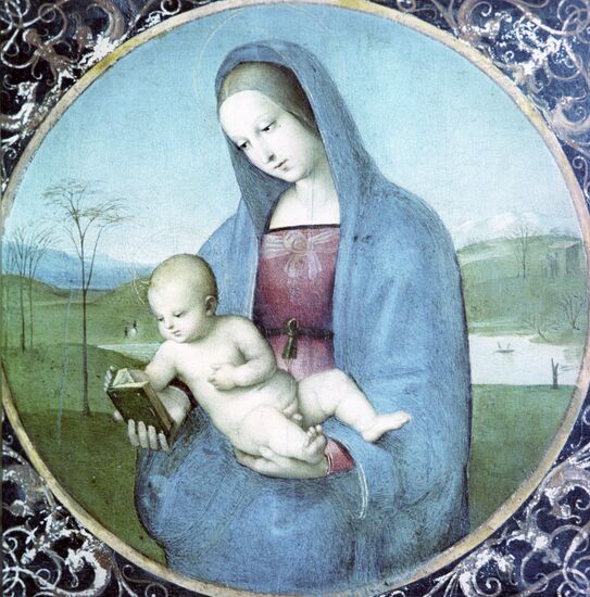 Репродукция картины Рафаэля Санти "Мадонна с младенцем"