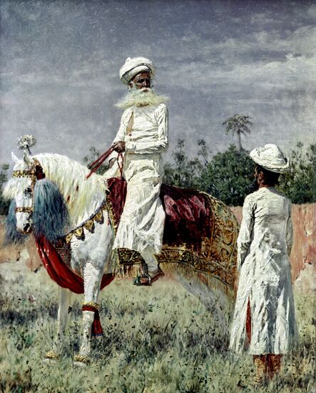 Картина "Всадник в Джайпуре"