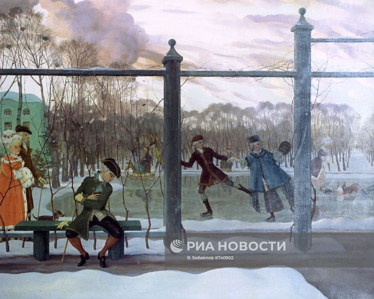 Репродукция картины К.А.Сомова "Зима. Каток"