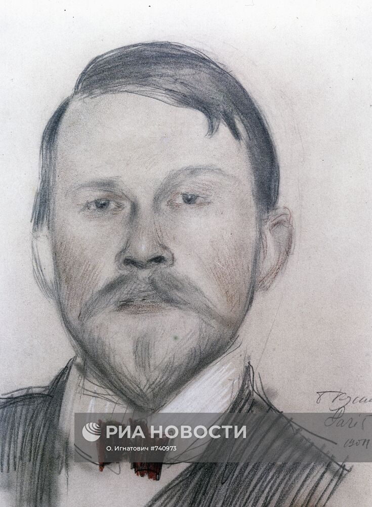 Рисунок "Автопортрет" художника Бориса Кустодиева