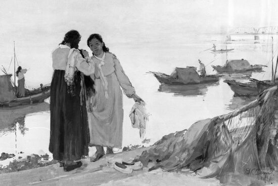 Д. К. Свешников "Утро на реке Тэдонган". Репродукция