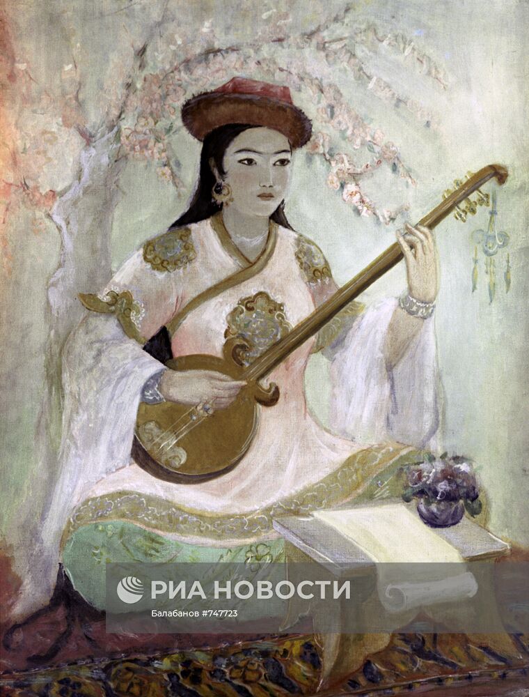 Репродукция портрета поэтессы Мутрибы, выполненного Ш.Хасановой