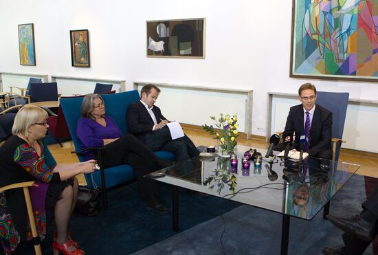 Встреча министра финансов Финляндии с журналистами