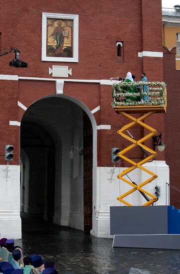 Открытие надвратной иконы Спасской башни Кремля