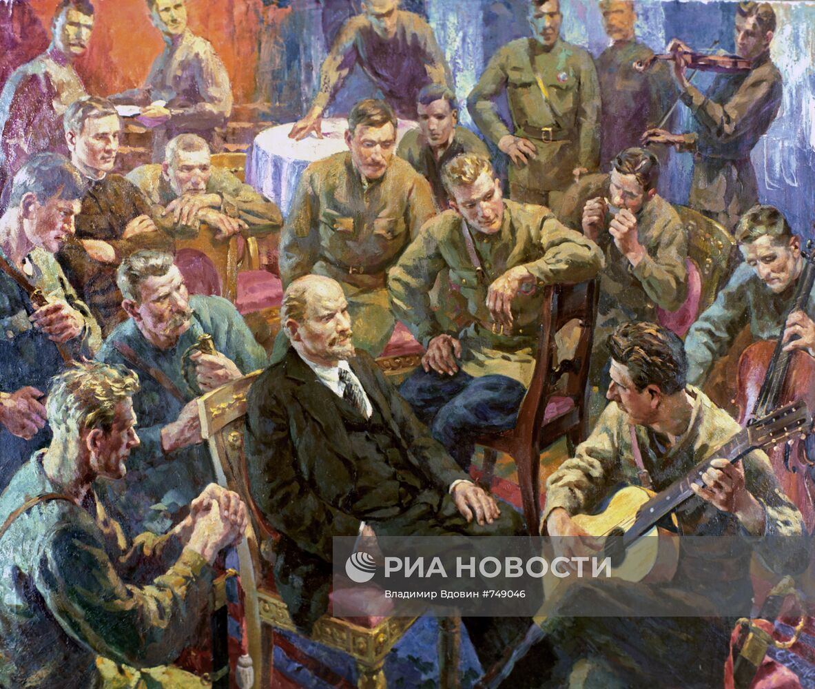 Картина "В.И. Ленин с латышскими стрелками"