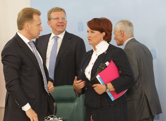 Игорь Шувалов, Алексей Кудрин и Елена Скрынник