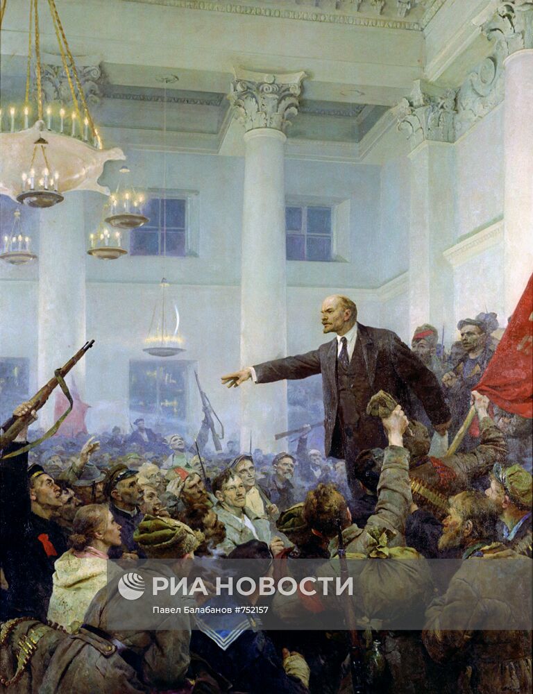 Репродукция картина "В.И. Ленин провозглашает Советскую власть"