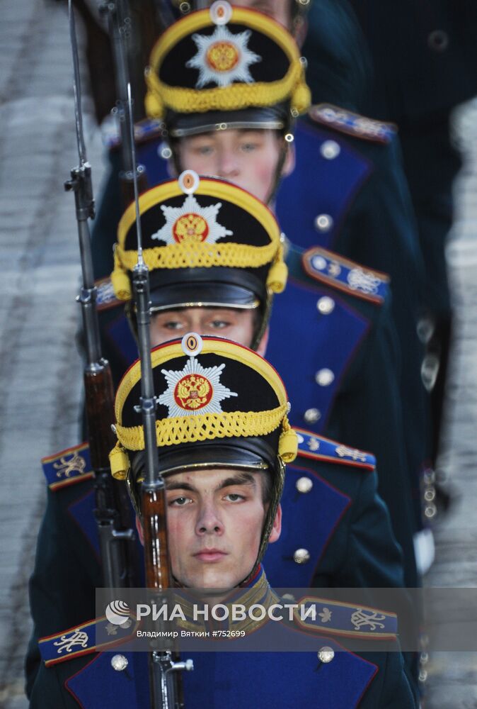 Солдаты роты почетного караула президентского полка