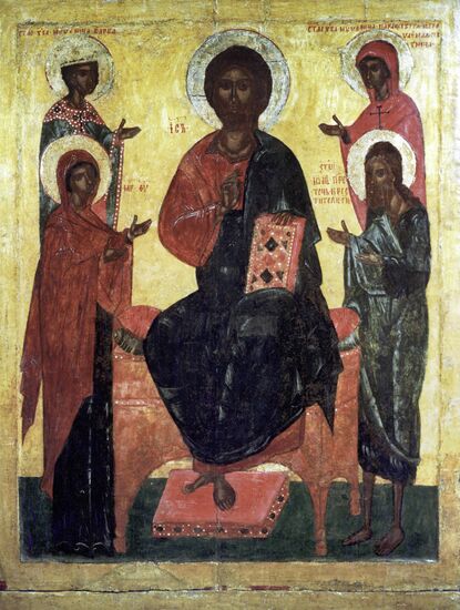 Репродукция иконы "Деисус с предстоящими святыми"