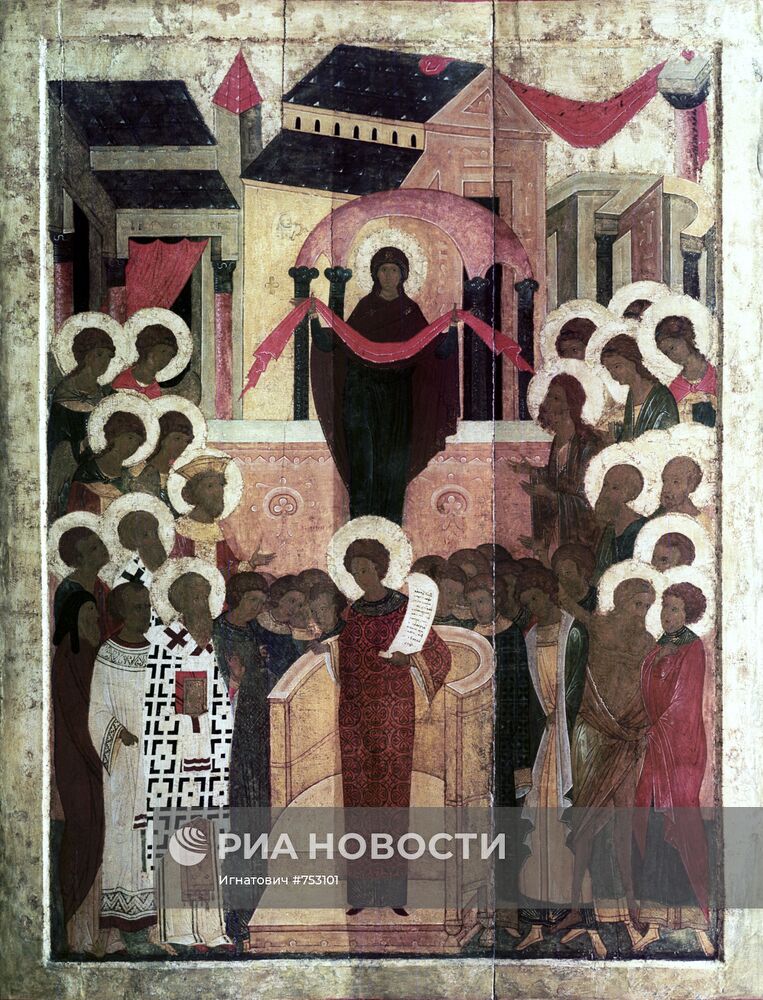 Репродукция иконы "Покров Пресвятой Богородицы"