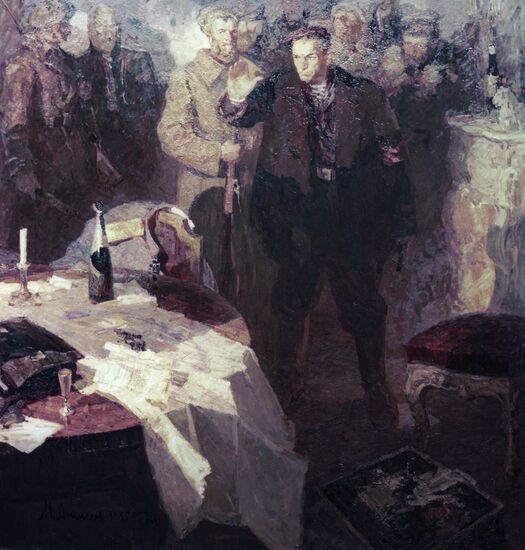 Картина художника М. Аникеева "Солдат революции"