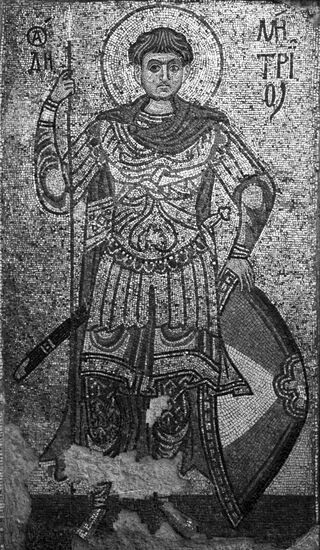 Мозаика "Святой Дмитрий Солунский"