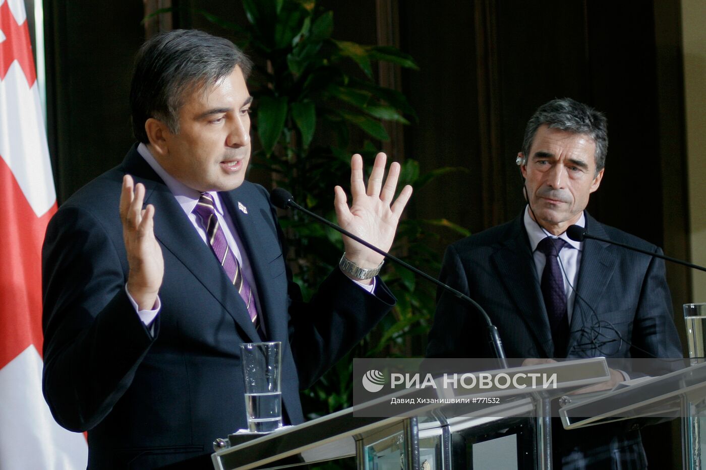 Михаил Саакашвили и Андерс Фог Расмуссен