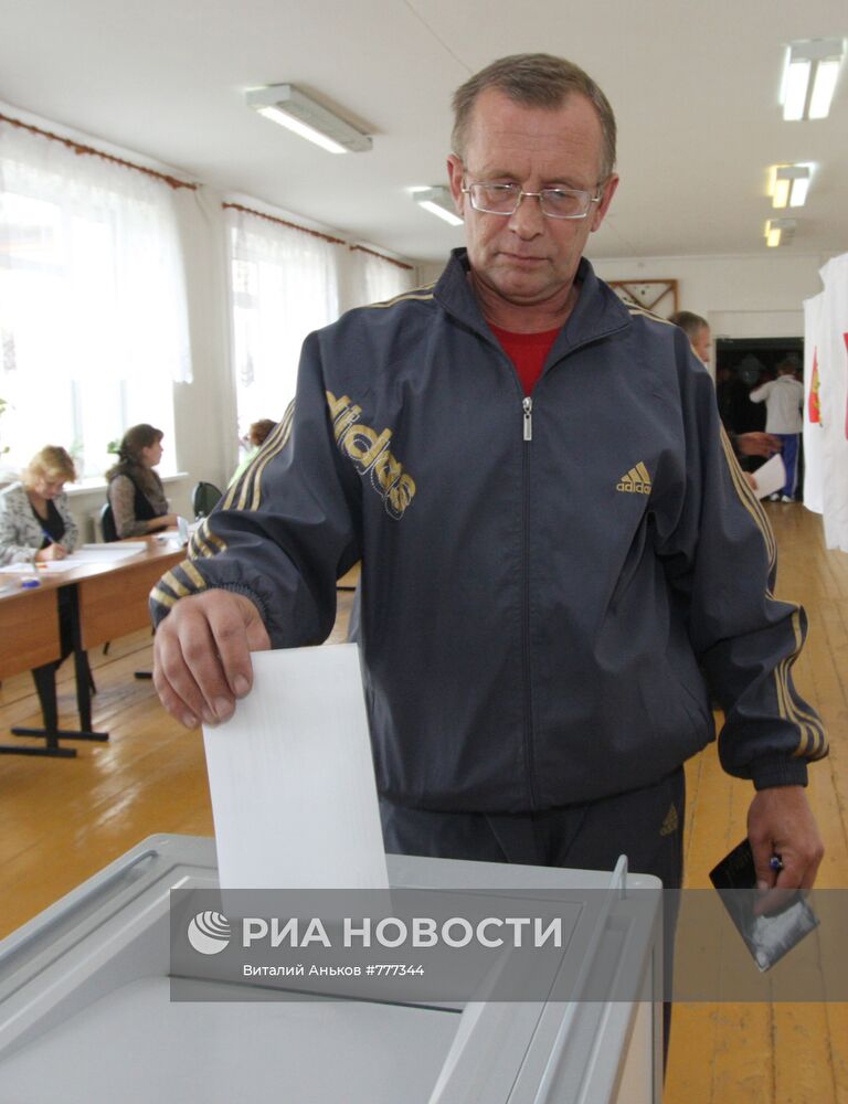 На избирательном участке села Грибское Благовещенского района