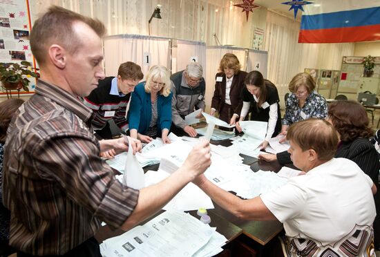 Подсчет голосов после выборов в городскую думу Томска