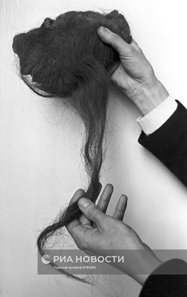 Кусок шкуры и остатки волосяного покрова мамонта