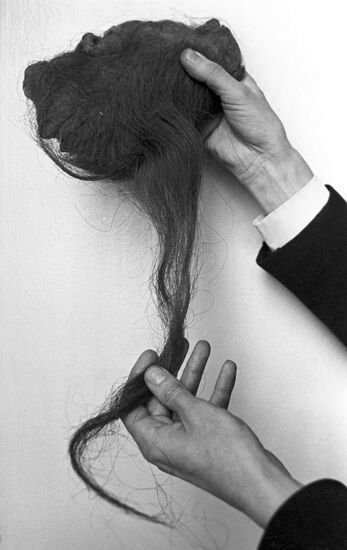 Кусок шкуры и остатки волосяного покрова мамонта