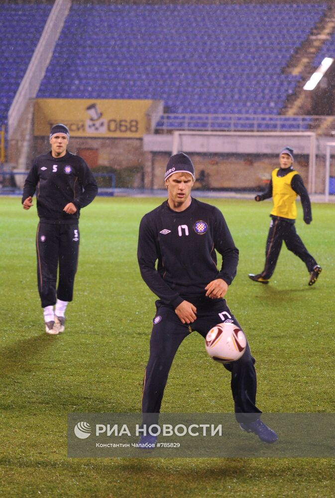 Тренировка ФК "Хайдук" перед матчем в Лиге Европы УЕФА