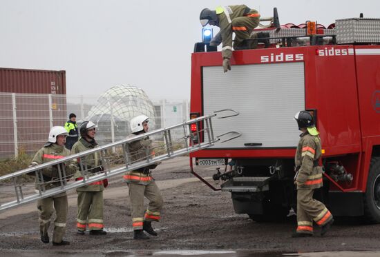 Учения по гражданской обороне в аэропорту "Домодедово"