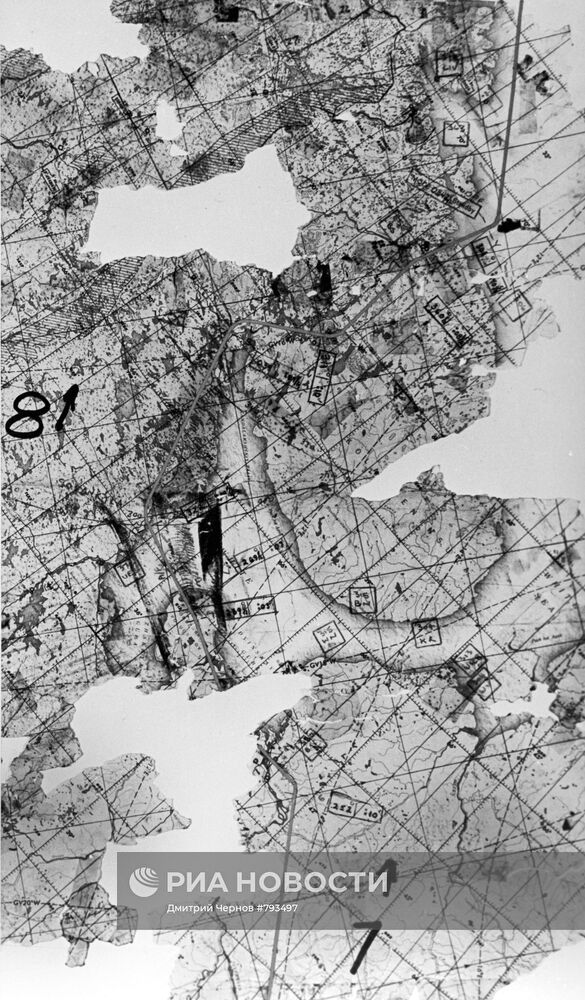 Часть полетной карты Фрэнсиса Пауэрса