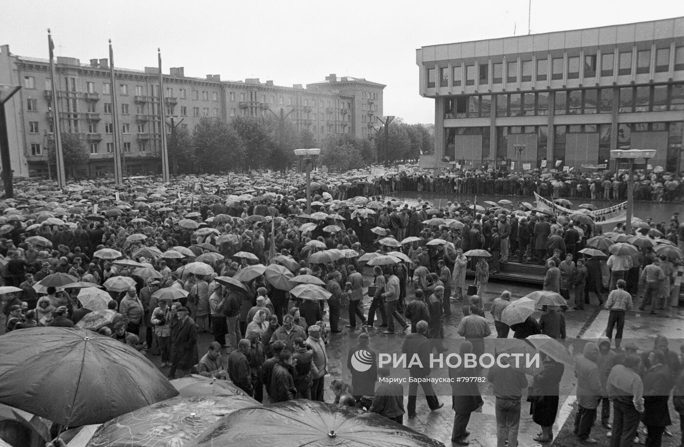 Митинг литовских земледельцев