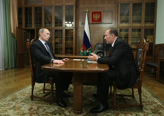 Встреча Владимира Путина с Михаилом Менем