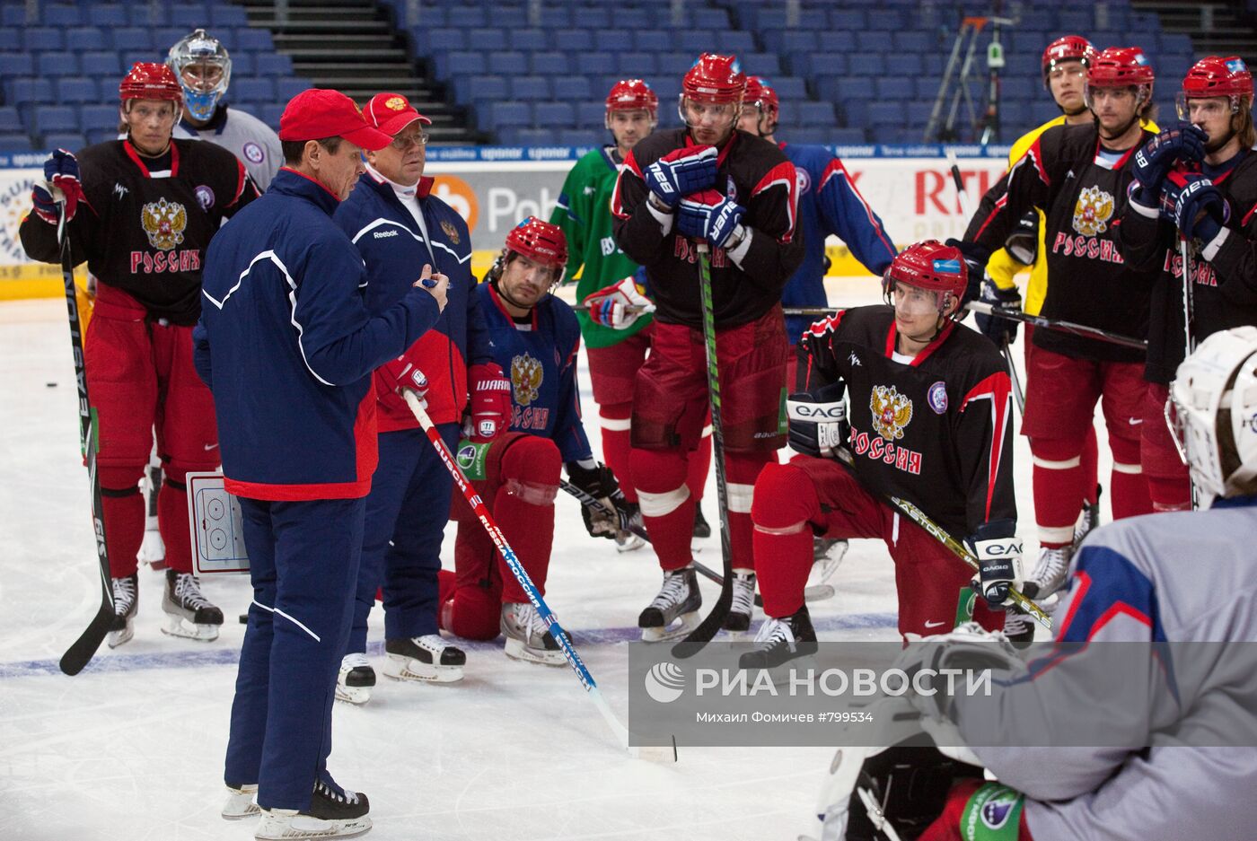 Тренировка сборной России по хоккею в Хельсинки