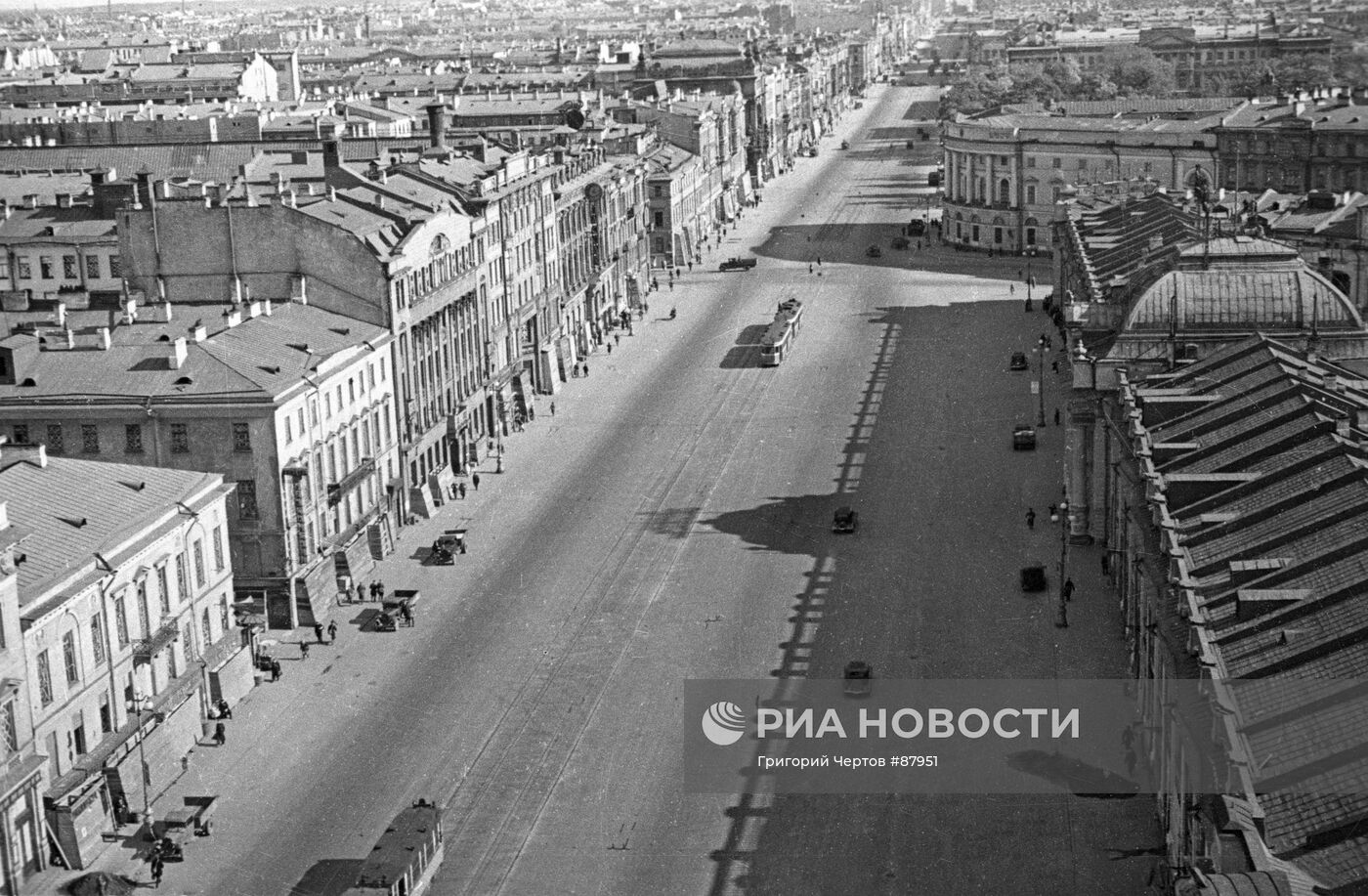 Вид на Невский проспект в дни блокады
