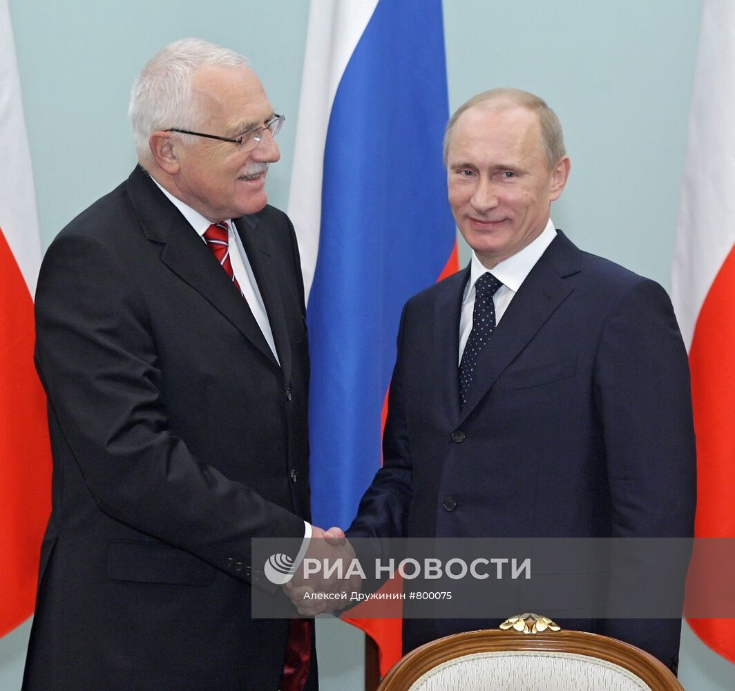 Встреча Владимира Путина и Вацлава Клауса в Москве