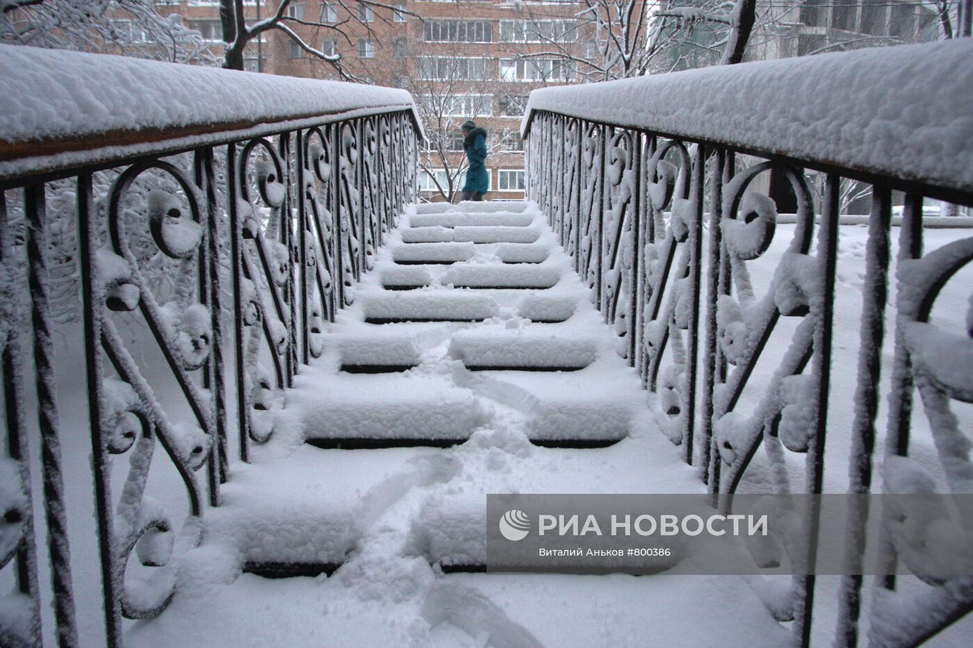 Сильный снегопад во Владивостоке