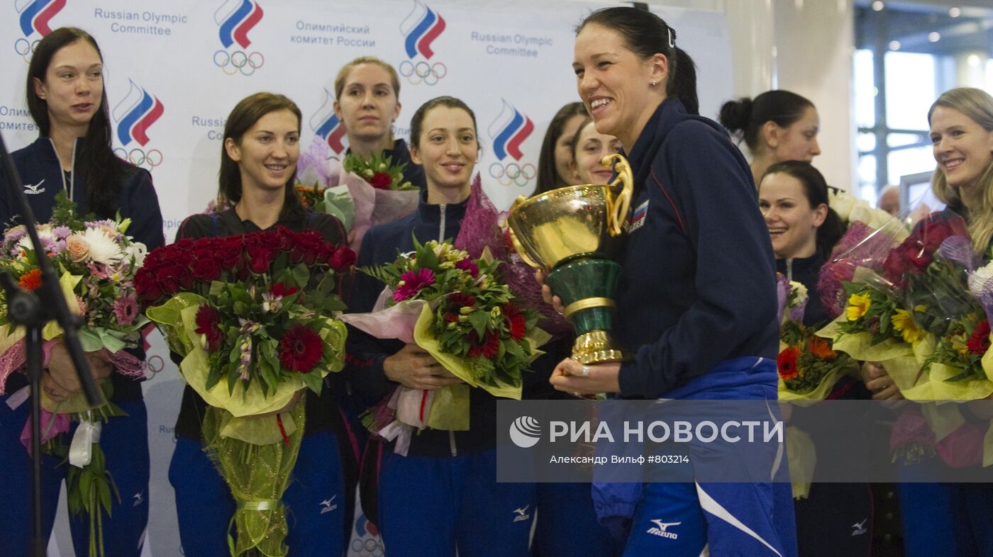 Встреча сборной России по волейболу после ЧМ в Японии