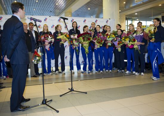 Встреча сборной России по волейболу после ЧМ в Японии