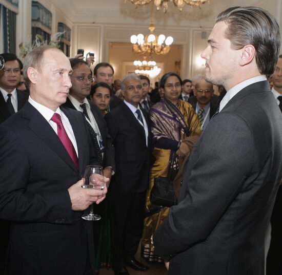 Встреча Владимира Путина и Леонардо Ди Каприо в Санкт-Петербурге